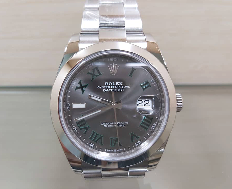 rolex datejust green roman dial