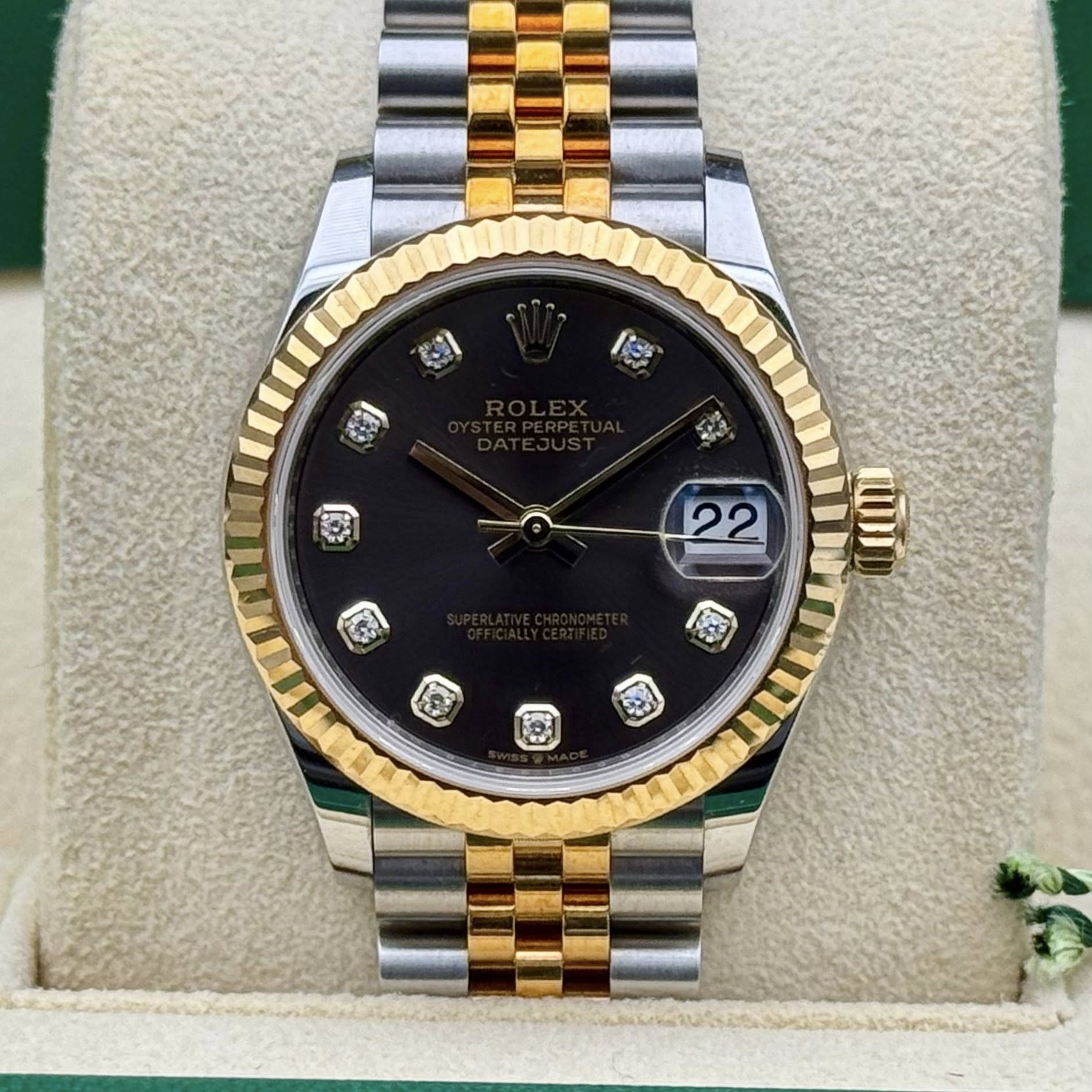 20260127-001 - Pre Owned Rolex Datejust 31 Grey 10Pt Diamond Jubilee