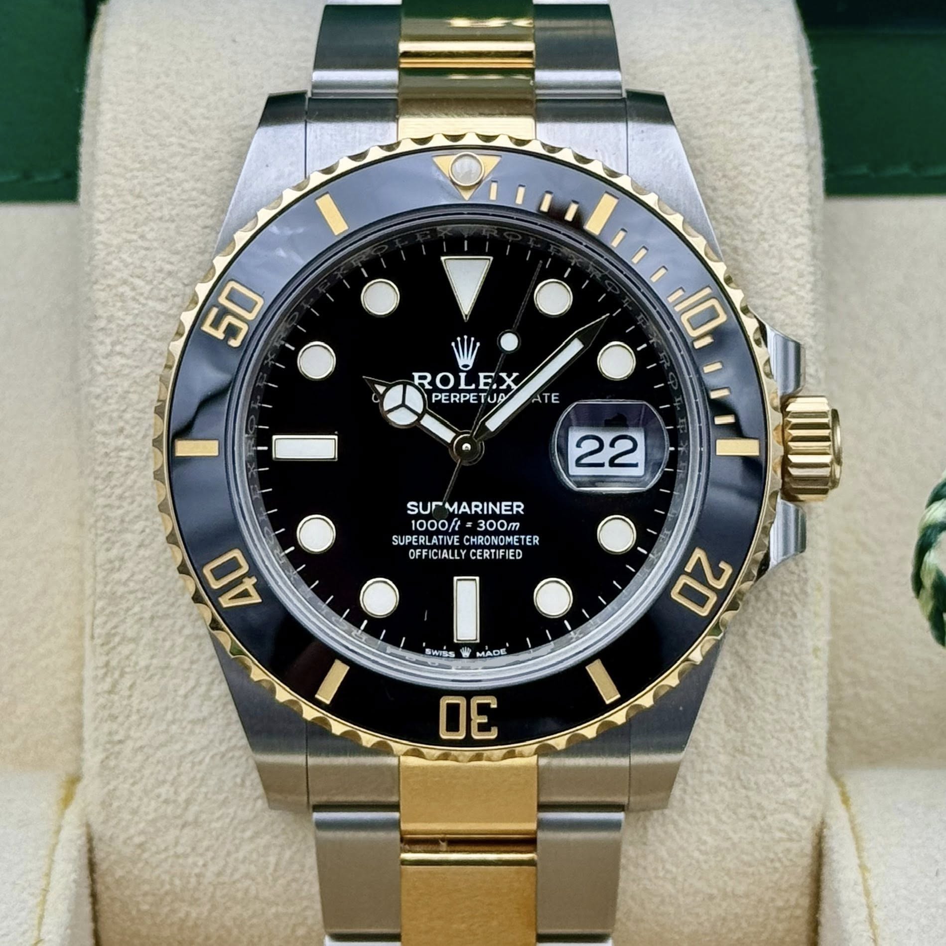 20260126-001 - Pre Owned Rolex Submariner Dtae Hald Gold Black