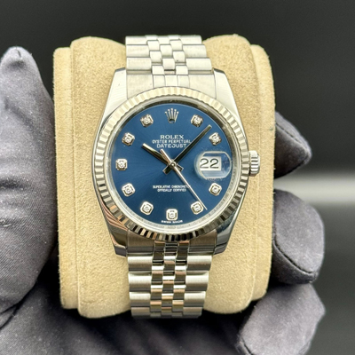 20260323-001 - Pre Owned Rolex Datejust 36 Blue Diamond Jubilee